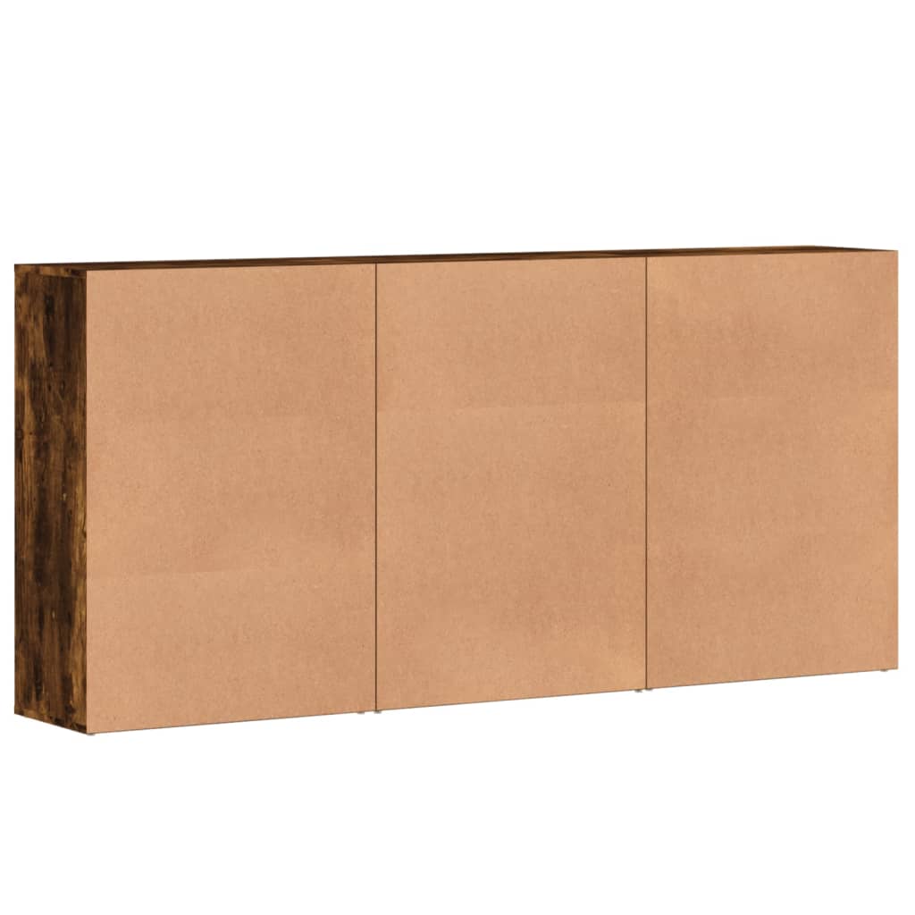 vidaXL Dulapuri, 3 buc., stejar fumuriu, 60x31x84 cm, lemn prelucrat vidaXL Dulapuri, 3 buc., stejar fumuriu, 60x31x84 cm, lemn prelucrat