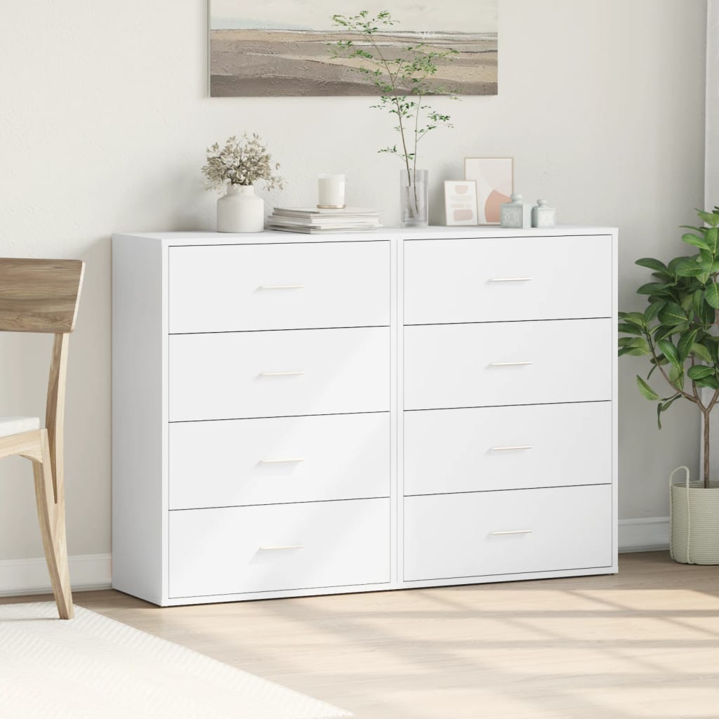 vidaXL Dulapuri, 2 buc., alb, 60x31x84 cm, lemn prelucrat