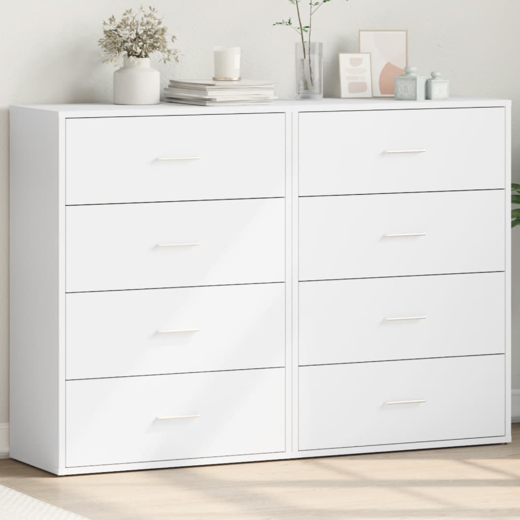 vidaXL Dulapuri, 2 buc., alb, 60x31x84 cm, lemn prelucrat