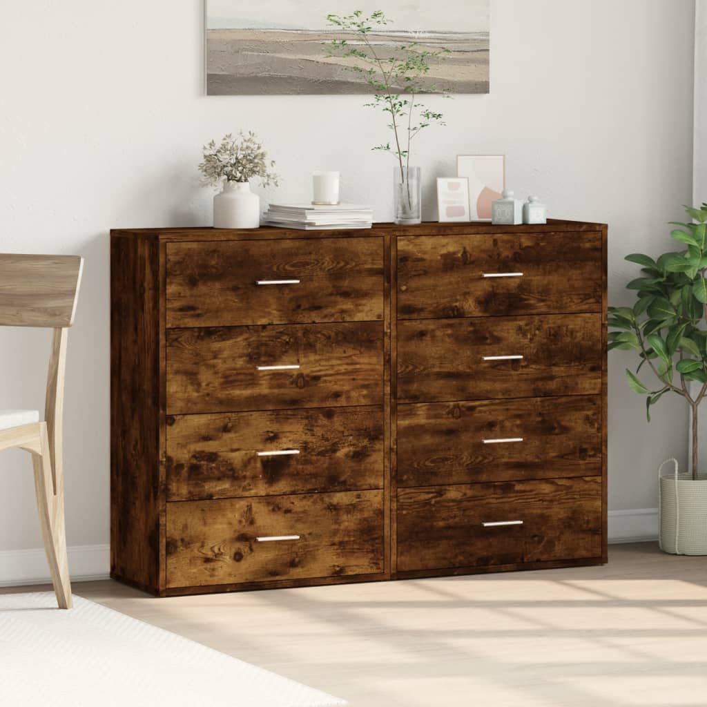 vidaXL Dulapuri, 2 buc., stejar fumuriu, 60x31x84 cm, lemn prelucrat
