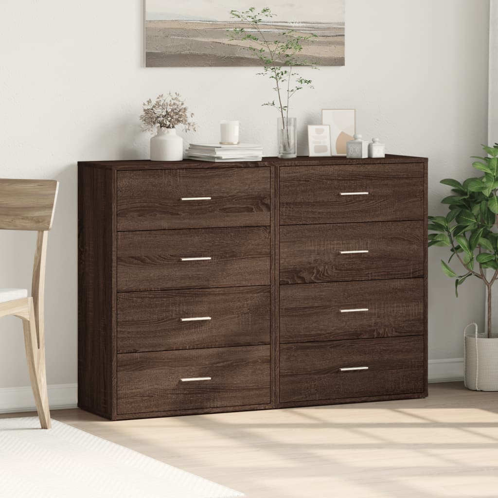 vidaXL Dulapuri, 2 buc., stejar maro, 60x31x84 cm, lemn prelucrat