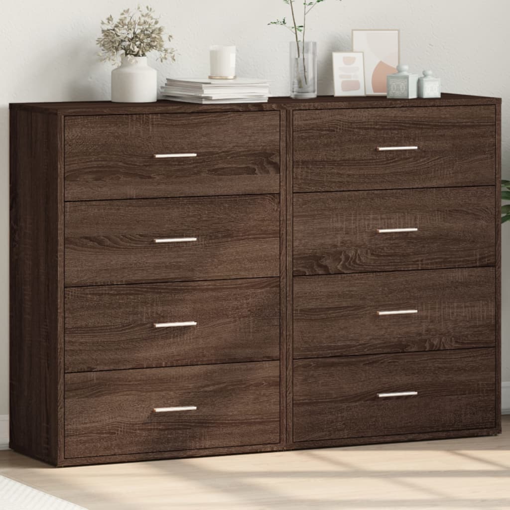 vidaXL Dulapuri, 2 buc., stejar maro, 60x31x84 cm, lemn prelucrat