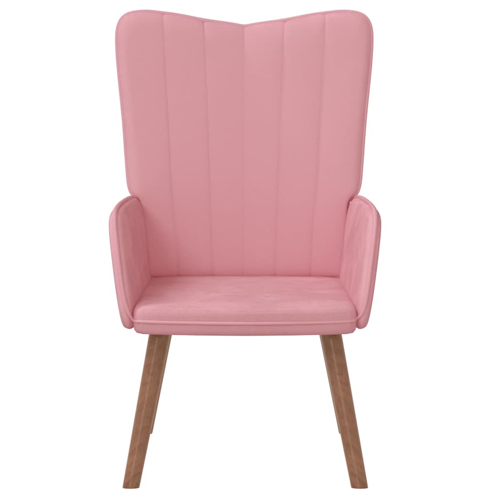 vidaXL Scaun de relaxare, roz, catifea vidaXL Scaun de relaxare, roz, catifea