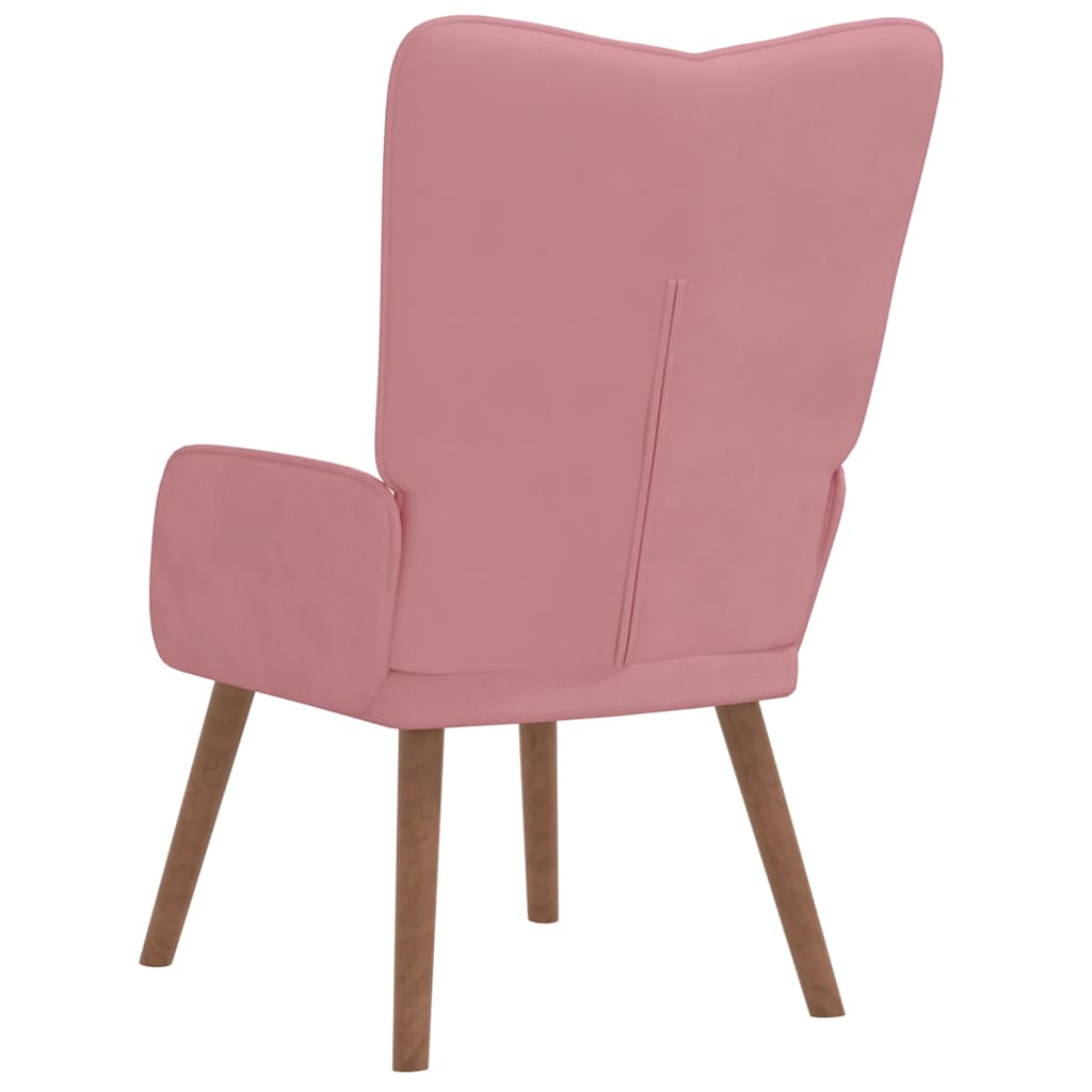 vidaXL Scaun de relaxare, roz, catifea vidaXL Scaun de relaxare, roz, catifea