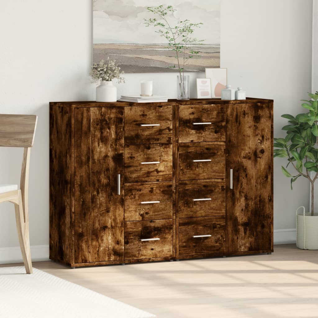 vidaXL Dulapuri, 2 buc., stejar fumuriu, 60x31x84 cm, lemn prelucrat