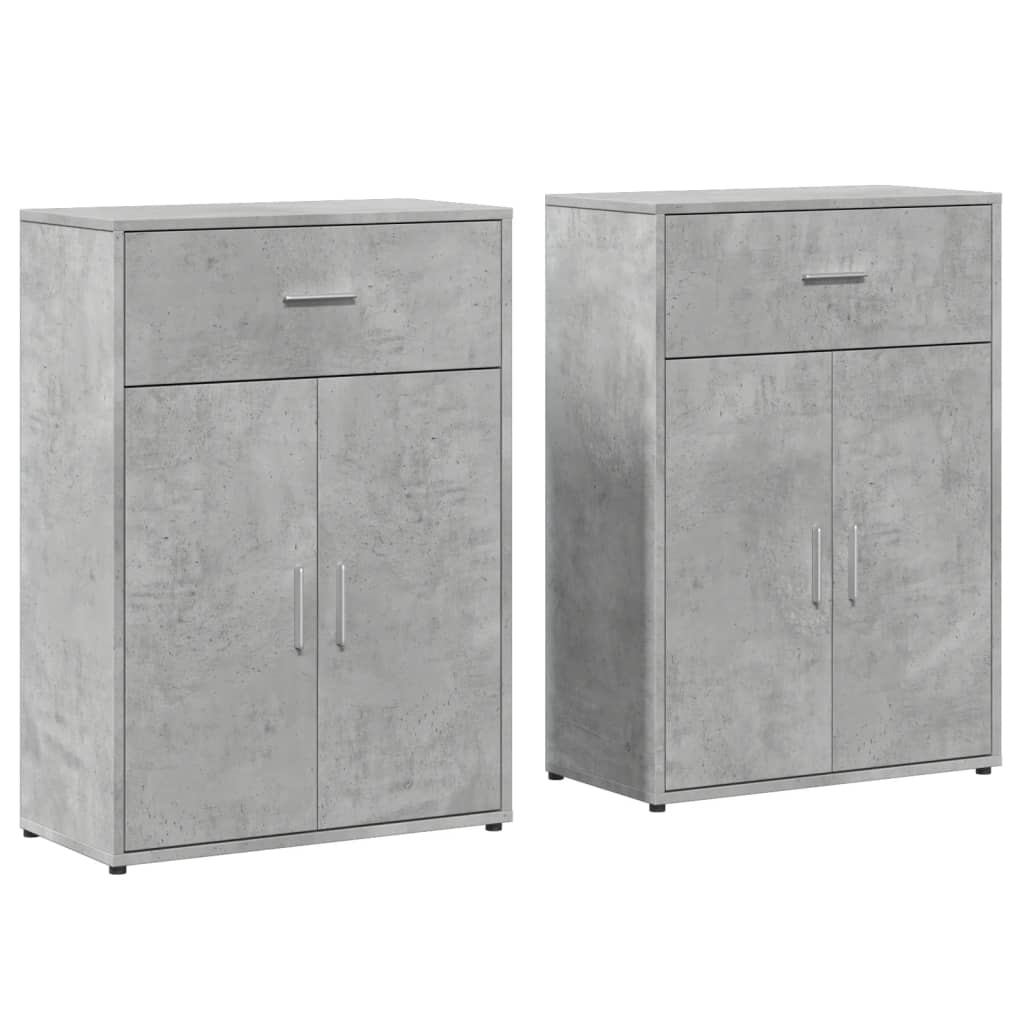vidaXL Comode, 2 buc., gri beton, 60x30x84 cm, lemn compozit vidaXL Comode, 2 buc., gri beton, 60x30x84 cm, lemn compozit