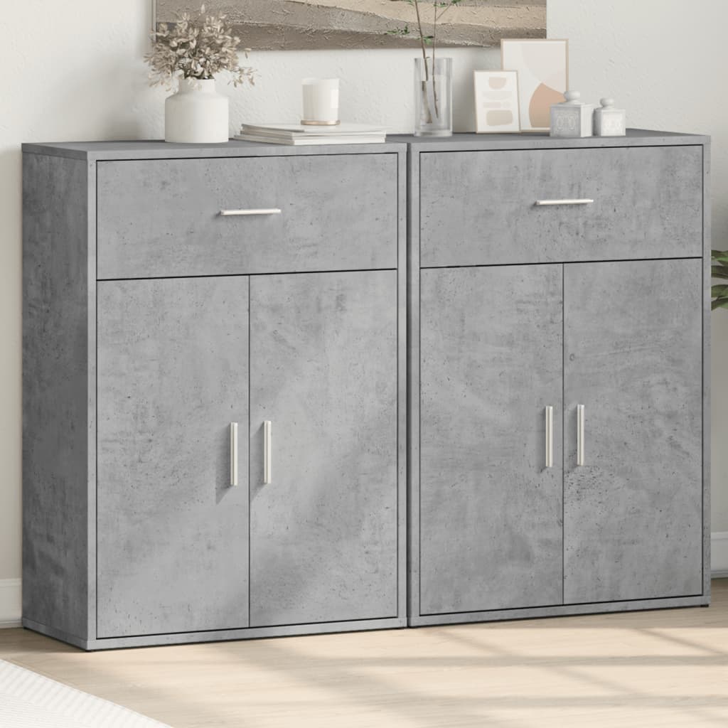 vidaXL Comode, 2 buc., gri beton, 60x30x84 cm, lemn compozit vidaXL Comode, 2 buc., gri beton, 60x30x84 cm, lemn compozit