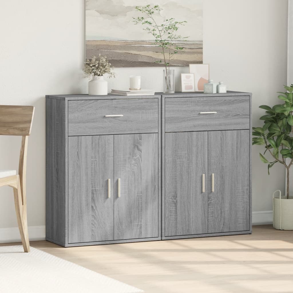 vidaXL Dulapuri, 2 buc., gri sonoma, 60x30x84 cm, lemn prelucrat