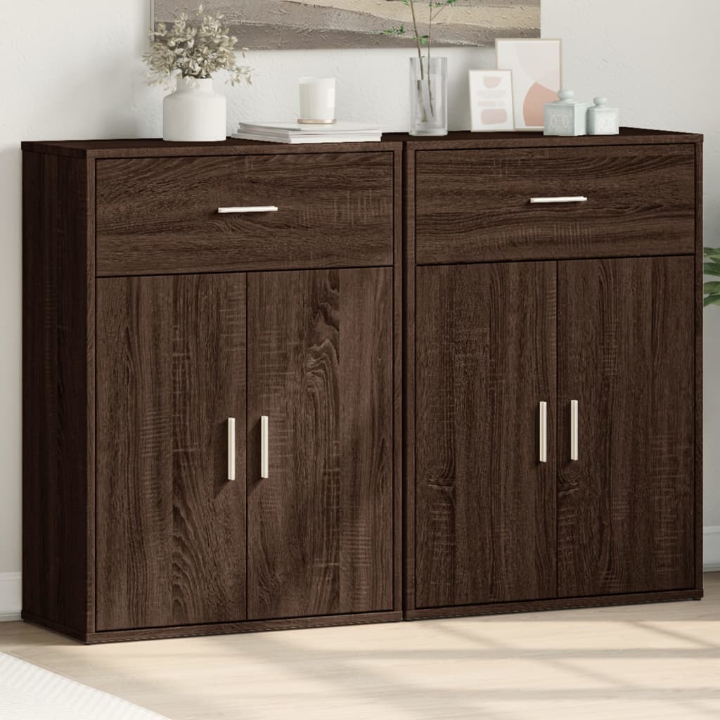 vidaXL Dulapuri, 2 buc., stejar fumuriu, 60x30x84 cm, lemn prelucrat
