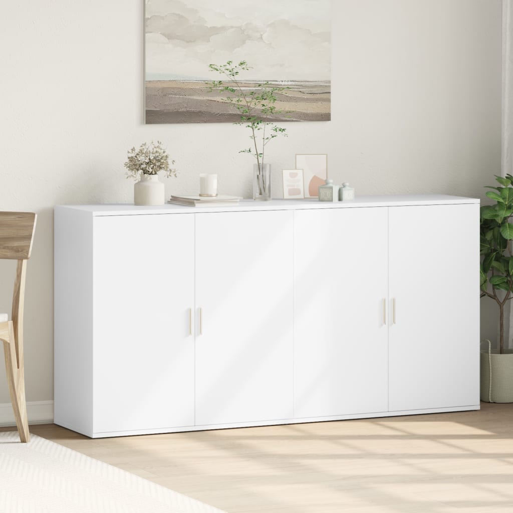 vidaXL Dulapuri, alb, 2 buc., 79x38x80 cm, lemn prelucrat vidaXL Dulapuri, alb, 2 buc., 79x38x80 cm, lemn prelucrat