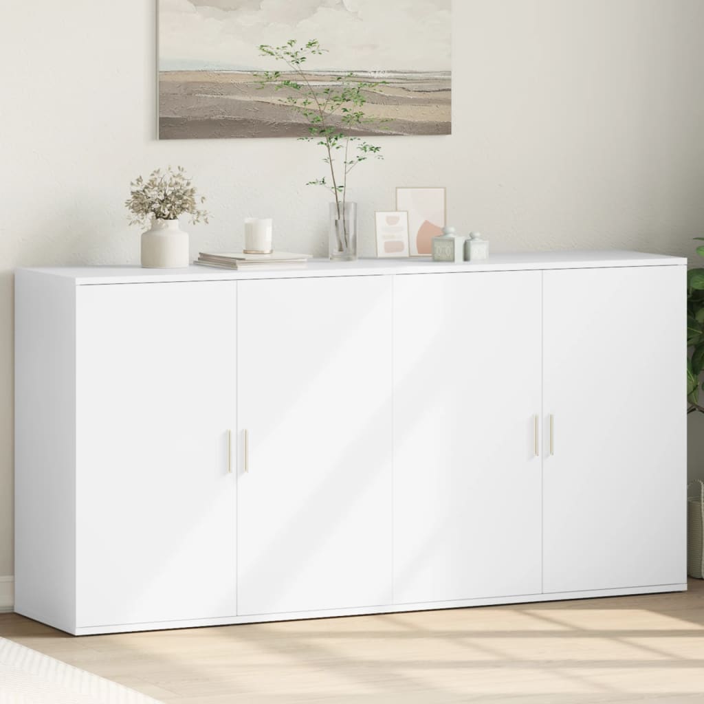 vidaXL Dulapuri, alb, 2 buc., 79x38x80 cm, lemn prelucrat vidaXL Dulapuri, alb, 2 buc., 79x38x80 cm, lemn prelucrat