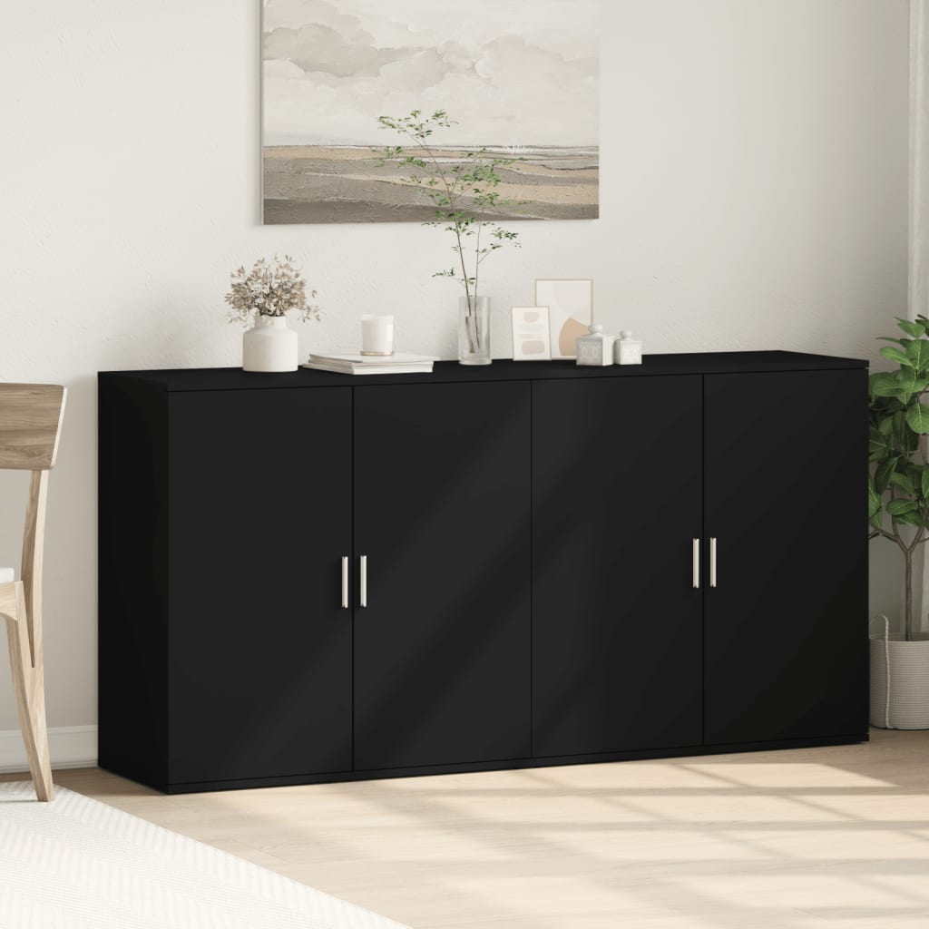 vidaXL Dulapuri, negru, 2 buc., 79x38x80 cm, lemn prelucrat vidaXL Dulapuri, negru, 2 buc., 79x38x80 cm, lemn prelucrat