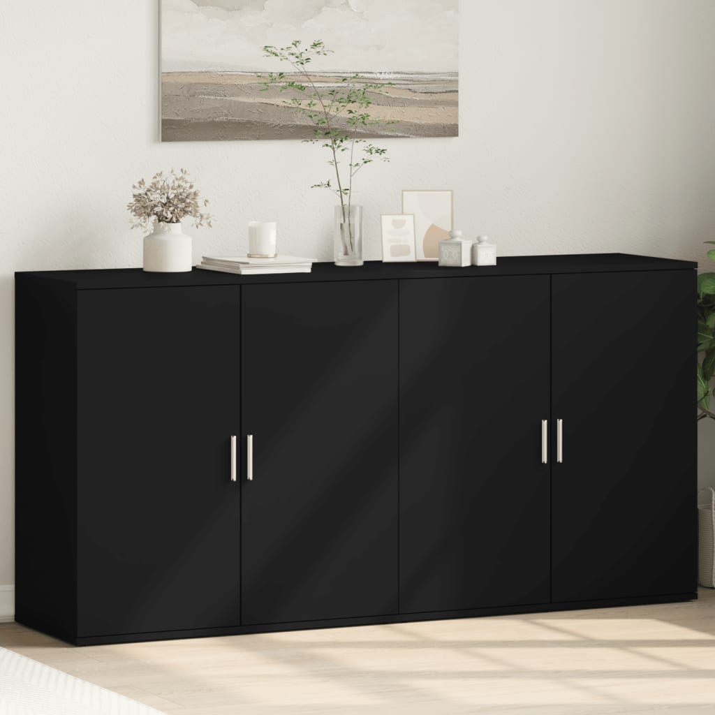 vidaXL Dulapuri, negru, 2 buc., 79x38x80 cm, lemn prelucrat vidaXL Dulapuri, negru, 2 buc., 79x38x80 cm, lemn prelucrat