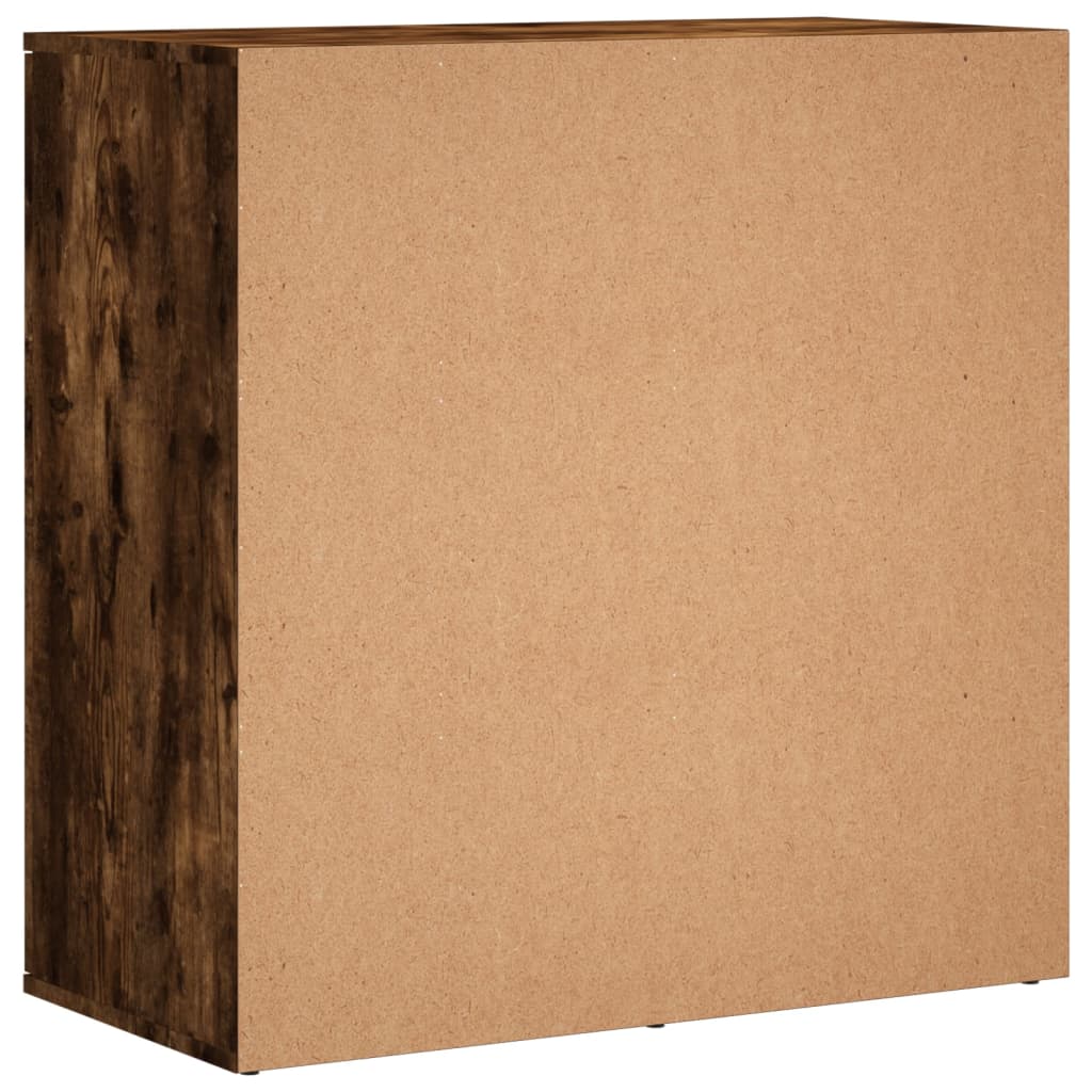 vidaXL Dulapuri, 2 buc., stejar fumuriu, 79x38x80 cm, lemn prelucrat vidaXL Dulapuri, 2 buc., stejar fumuriu, 79x38x80 cm, lemn prelucrat