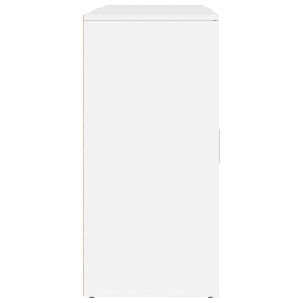 vidaXL Servante, 3 piese, alb, lemn prelucrat vidaXL Servante, 3 piese, alb, lemn prelucrat