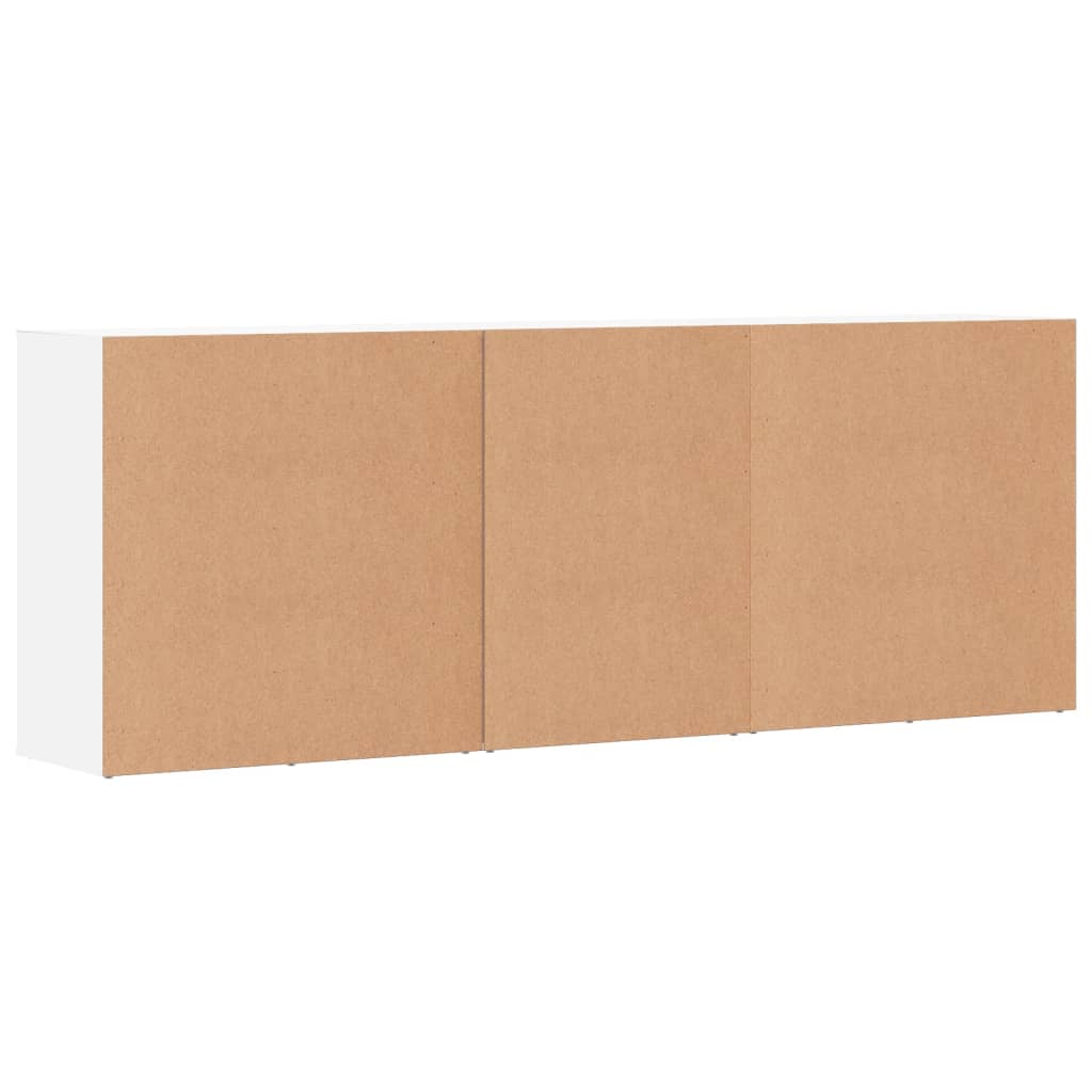 vidaXL Servante, 3 piese, alb, lemn prelucrat vidaXL Servante, 3 piese, alb, lemn prelucrat
