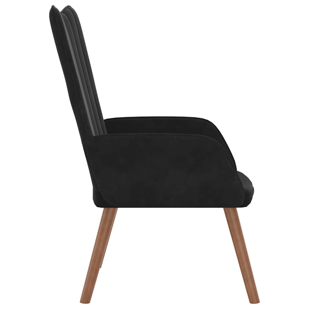 vidaXL Scaun de relaxare, negru, catifea vidaXL Scaun de relaxare, negru, catifea