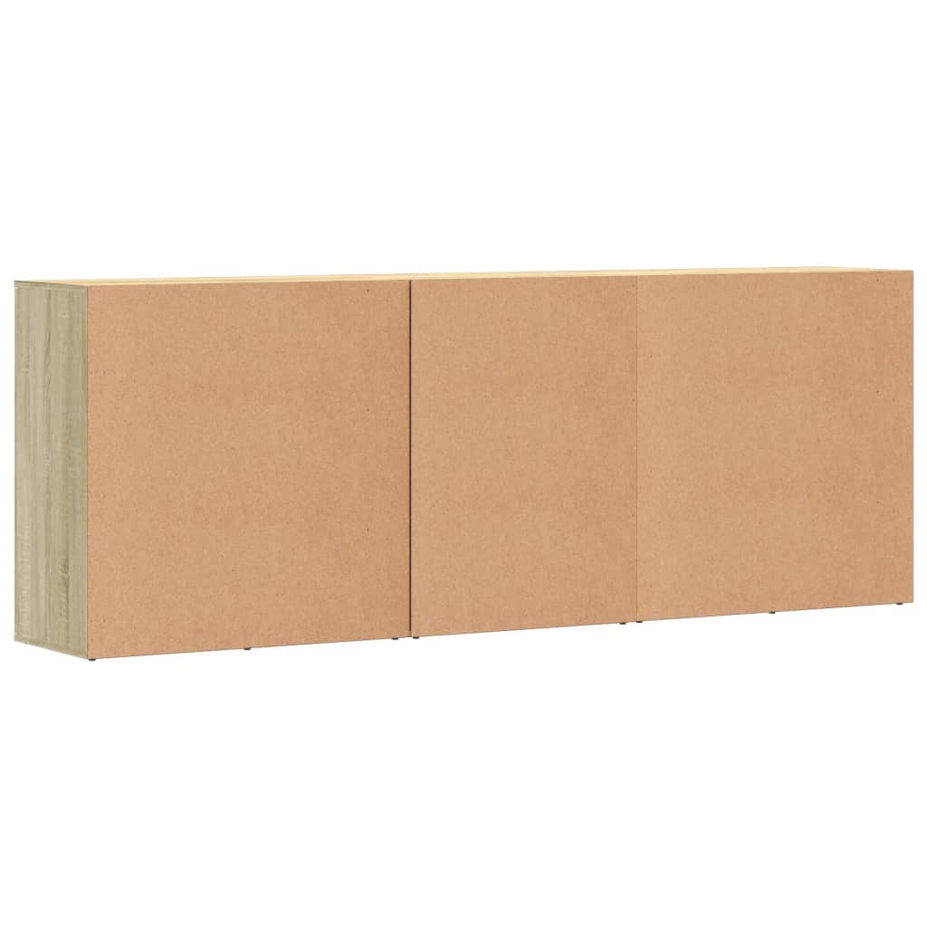 vidaXL Servante, 3 piese, stejar sonoma, lemn prelucrat