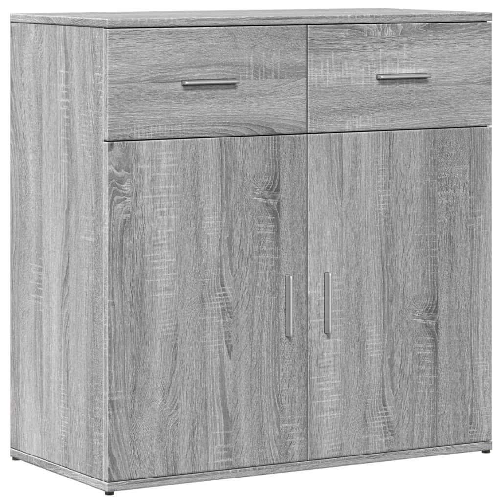 vidaXL Comode, 2 buc., gri sonoma, 79x38x80 cm, lemn compozit vidaXL Comode, 2 buc., gri sonoma, 79x38x80 cm, lemn compozit