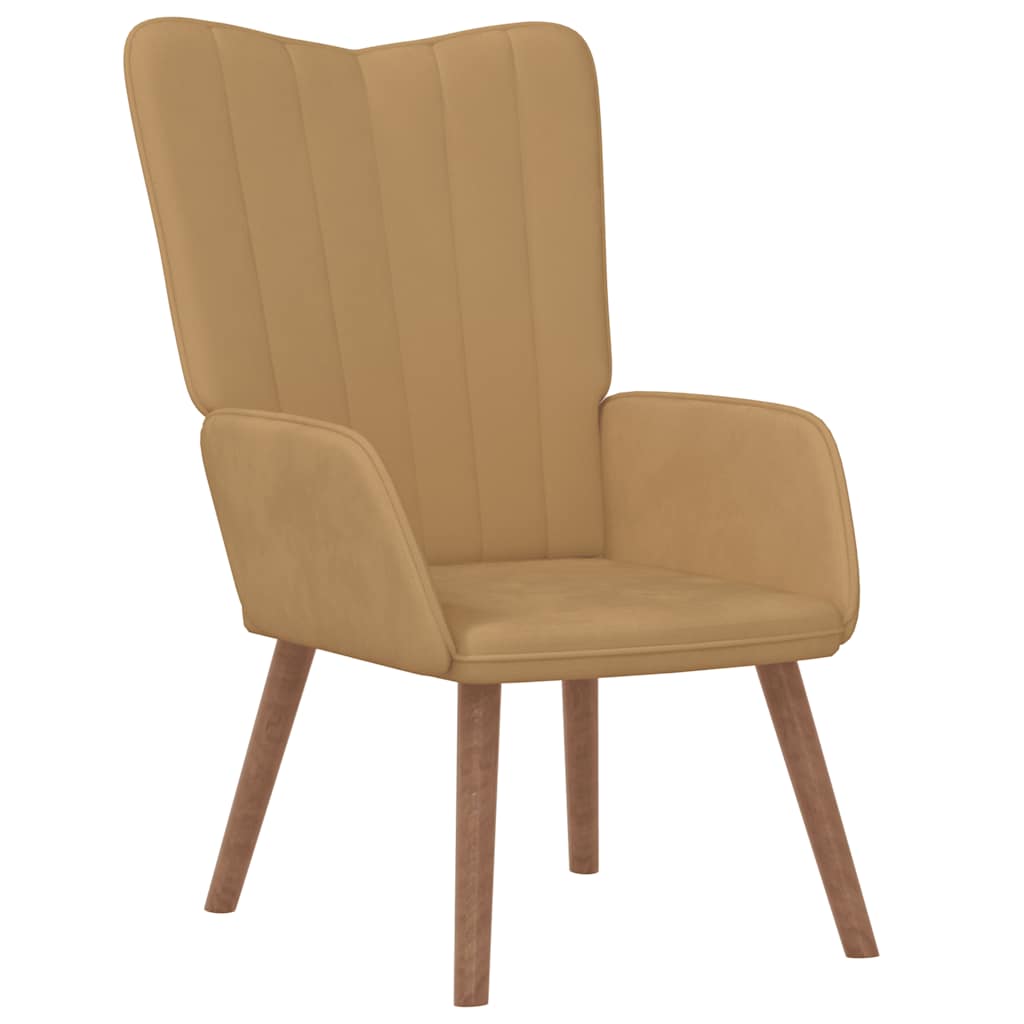vidaXL Scaun de relaxare, maro, catifea
