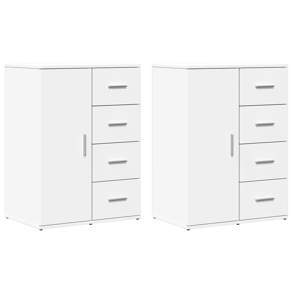 vidaXL Dulapuri, 2 buc., alb, 59x39x80 cm, lemn prelucrat