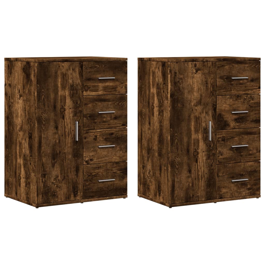 vidaXL Dulapuri, 2 buc., stejar fumuriu, 59x39x80 cm, lemn compozit vidaXL Dulapuri, 2 buc., stejar fumuriu, 59x39x80 cm, lemn compozit