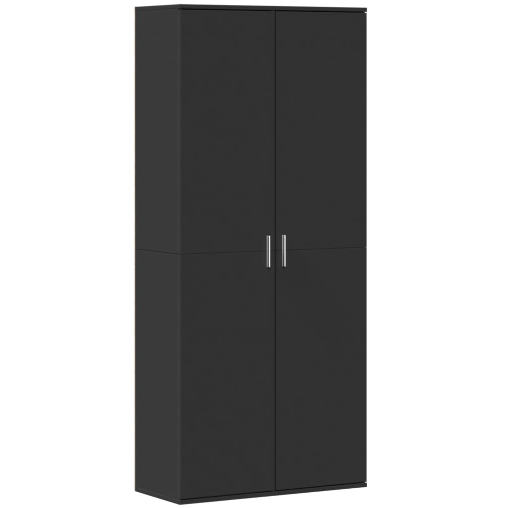 vidaXL Dulap înalt, negru, 80x35x180 cm, lemn prelucrat vidaXL Dulap înalt, negru, 80x35x180 cm, lemn prelucrat