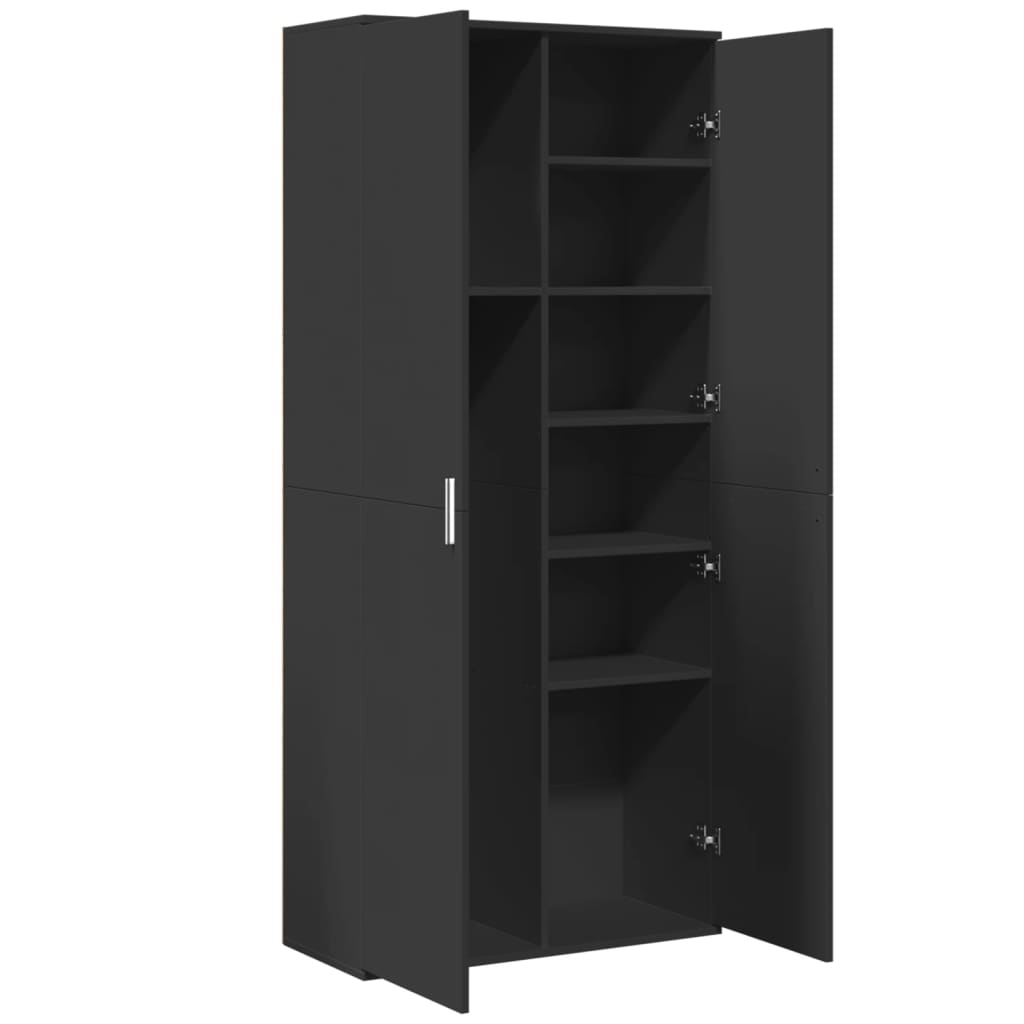 vidaXL Dulap înalt, negru, 80x35x180 cm, lemn prelucrat vidaXL Dulap înalt, negru, 80x35x180 cm, lemn prelucrat