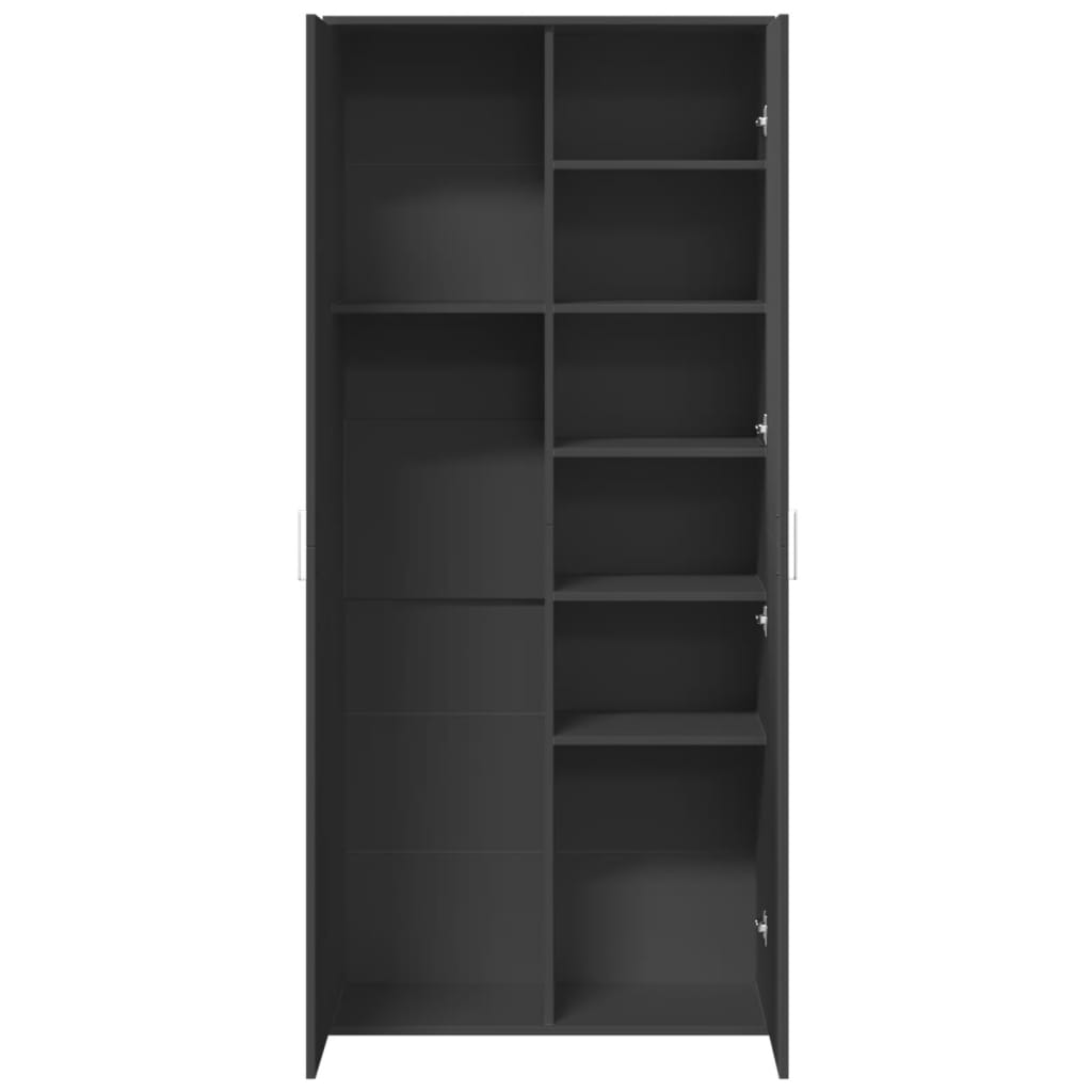 vidaXL Dulap înalt, negru, 80x35x180 cm, lemn prelucrat vidaXL Dulap înalt, negru, 80x35x180 cm, lemn prelucrat