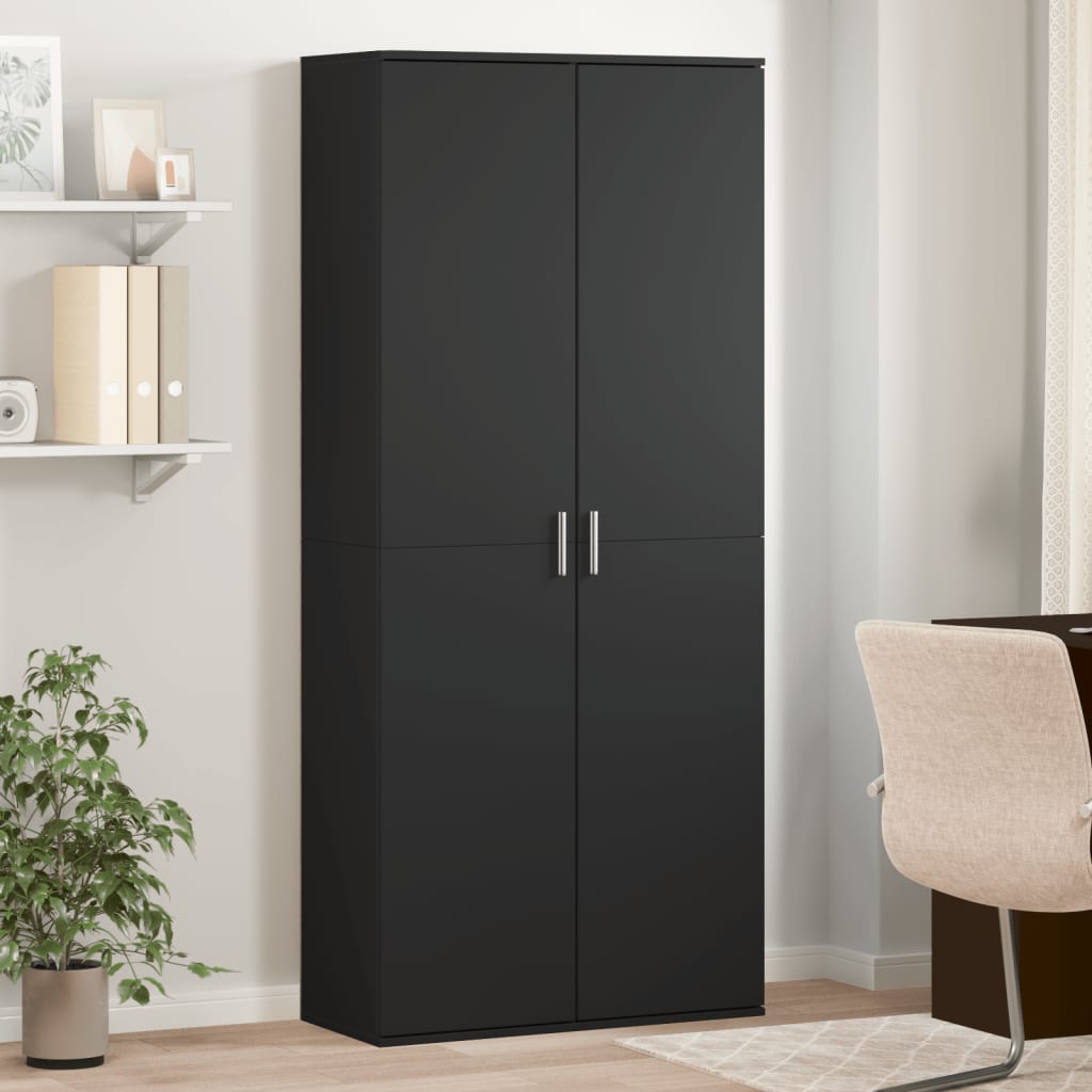 vidaXL Dulap înalt, negru, 80x35x180 cm, lemn prelucrat vidaXL Dulap înalt, negru, 80x35x180 cm, lemn prelucrat