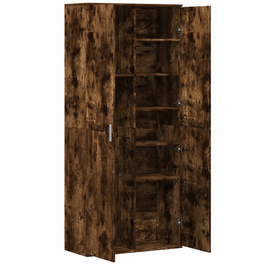 vidaXL Dulap înalt, stejar fumuriu, 80x35x180 cm, lemn prelucrat