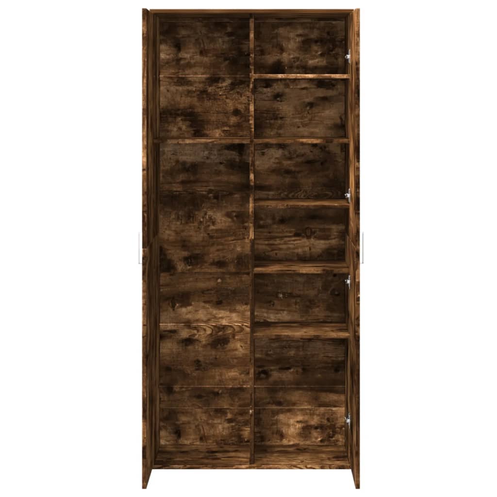 vidaXL Dulap înalt, stejar fumuriu, 80x35x180 cm, lemn prelucrat