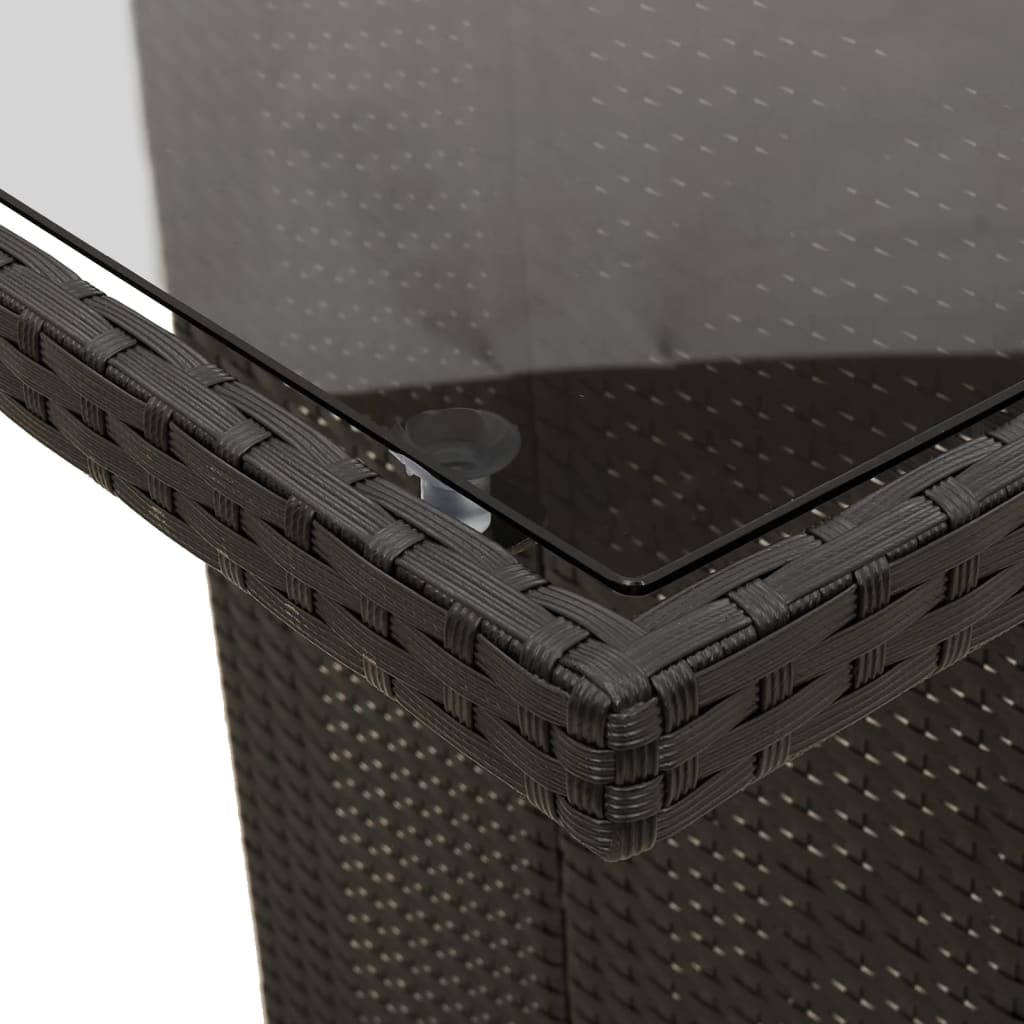 vidaXL Set mobilier de grădină cu perne, 9 piese, negru, poliratan vidaXL Set mobilier de grădină cu perne, 9 piese, negru, poliratan