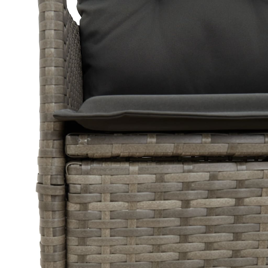vidaXL Set mobilier grădină cu perne, 9 piese, gri, poliratan