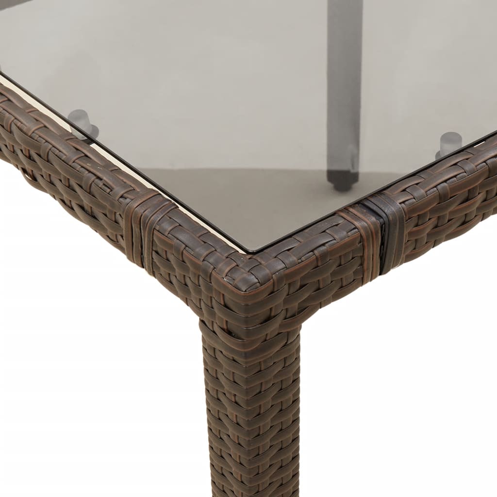 vidaXL Set bistro cu perne, 3 piese, maro, poliratan