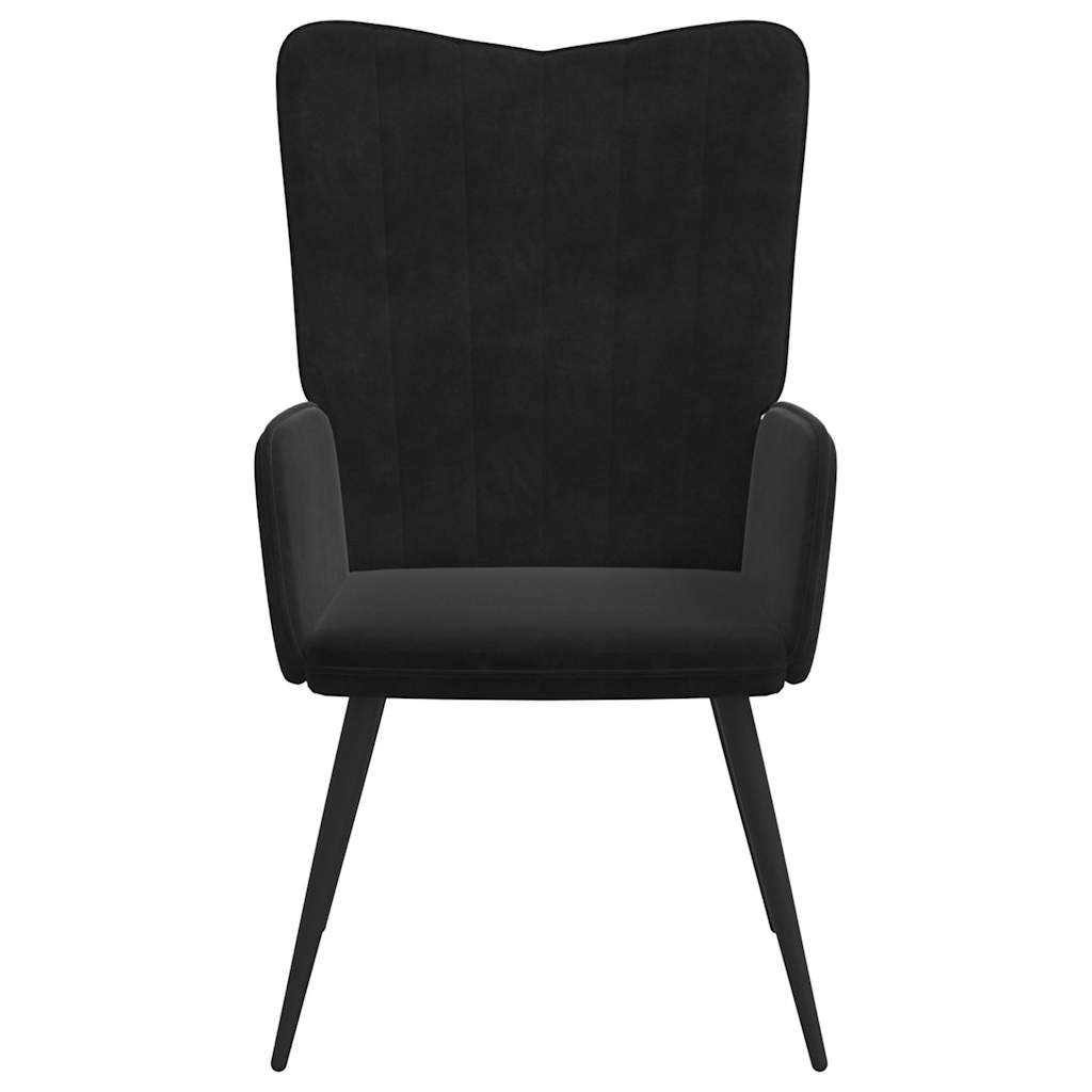 vidaXL Scaun de relaxare, negru, catifea vidaXL Scaun de relaxare, negru, catifea