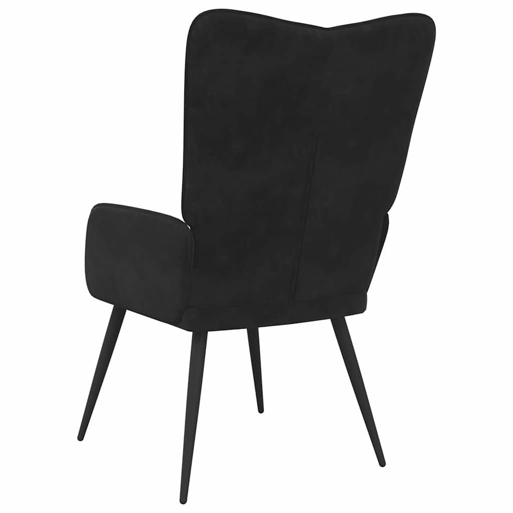 vidaXL Scaun de relaxare, negru, catifea vidaXL Scaun de relaxare, negru, catifea