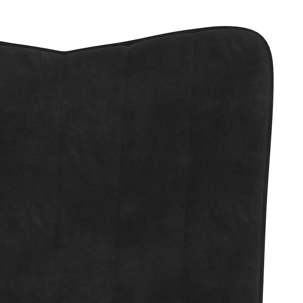 vidaXL Scaun de relaxare, negru, catifea vidaXL Scaun de relaxare, negru, catifea