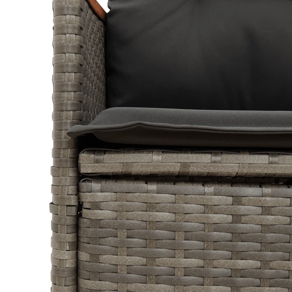 vidaXL Set mobilier grădină cu perne, 9 piese, gri, poliratan
