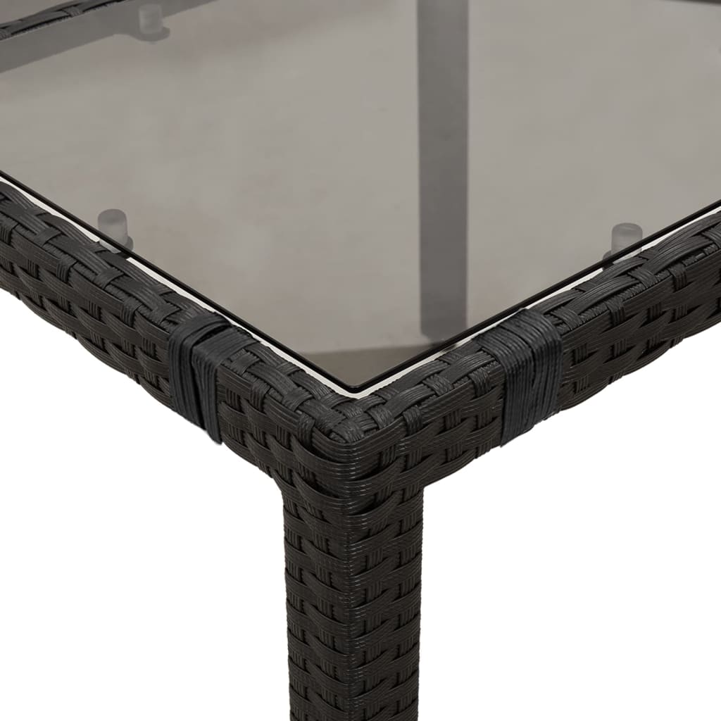 vidaXL Set mobilier de grădină cu perne, 7 piese, negru, poliratan vidaXL Set mobilier de grădină cu perne, 7 piese, negru, poliratan