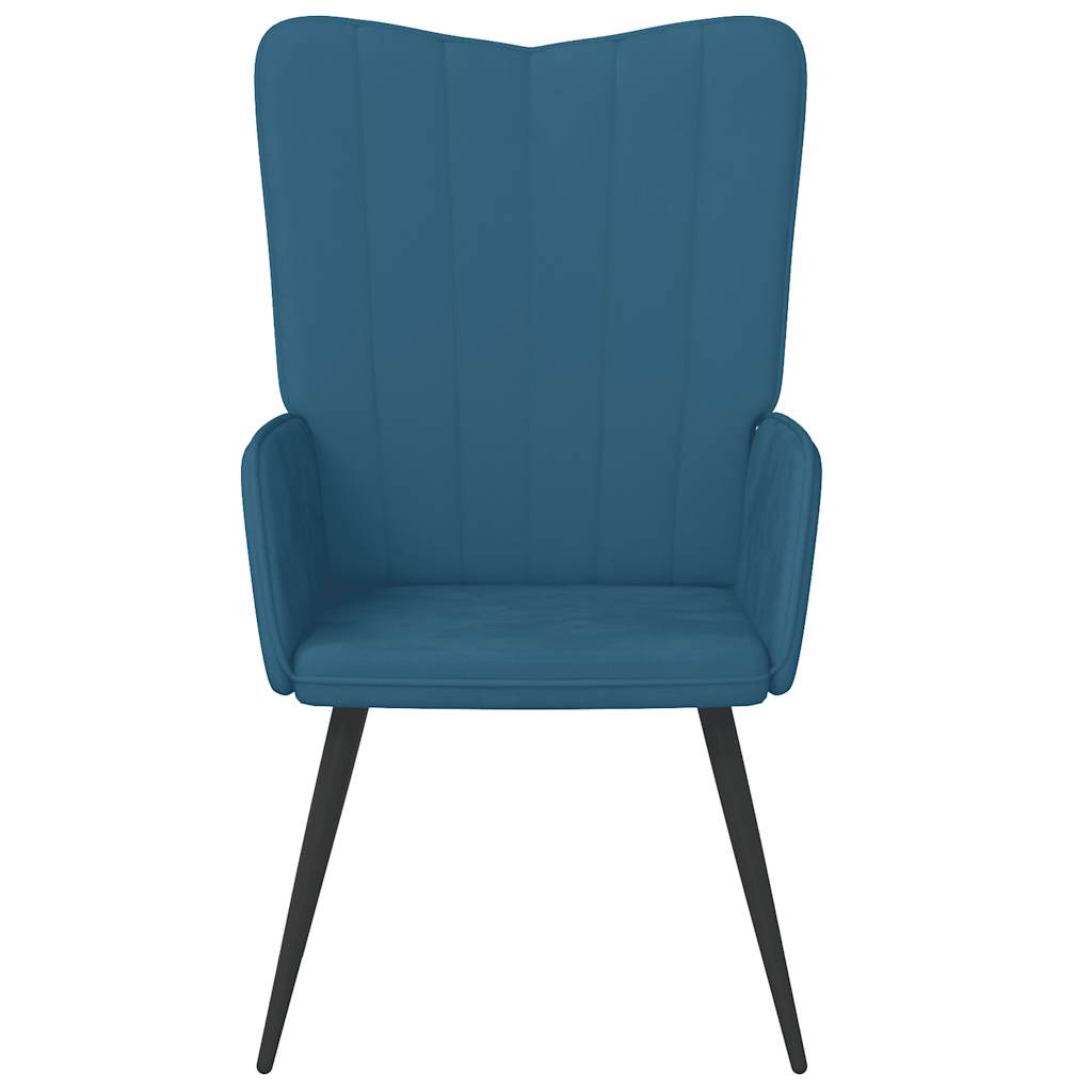 vidaXL Scaun de relaxare, albastru, catifea vidaXL Scaun de relaxare, albastru, catifea