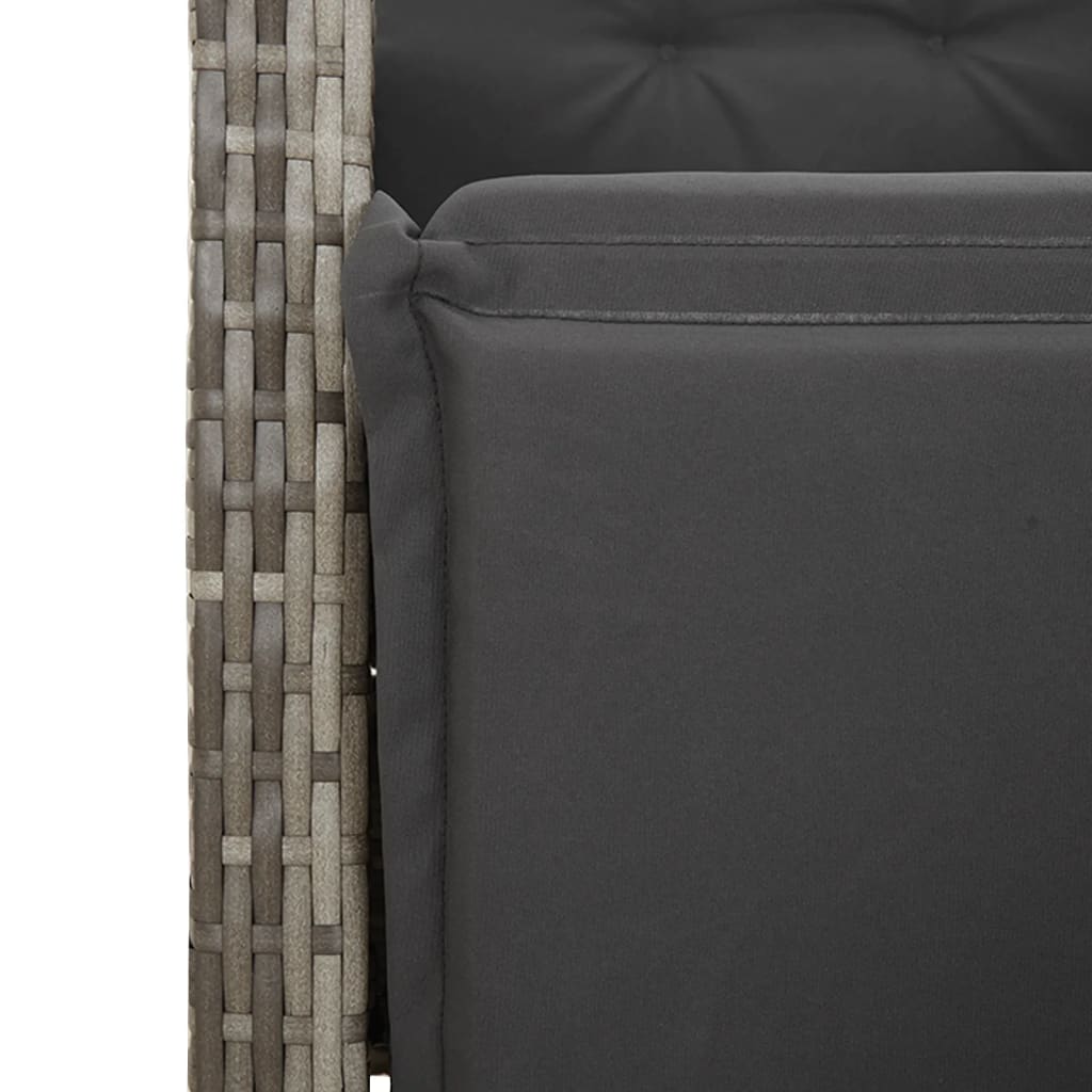 vidaXL Set bistro de grădină cu perne, 5 piese, gri, poliratan vidaXL Set bistro de grădină cu perne, 5 piese, gri, poliratan