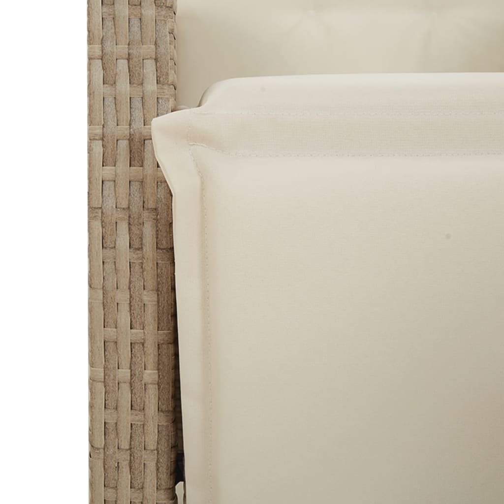 vidaXL Set bistro de grădină, 7 piese, cu perne, bej, poliratan vidaXL Set bistro de grădină, 7 piese, cu perne, bej, poliratan