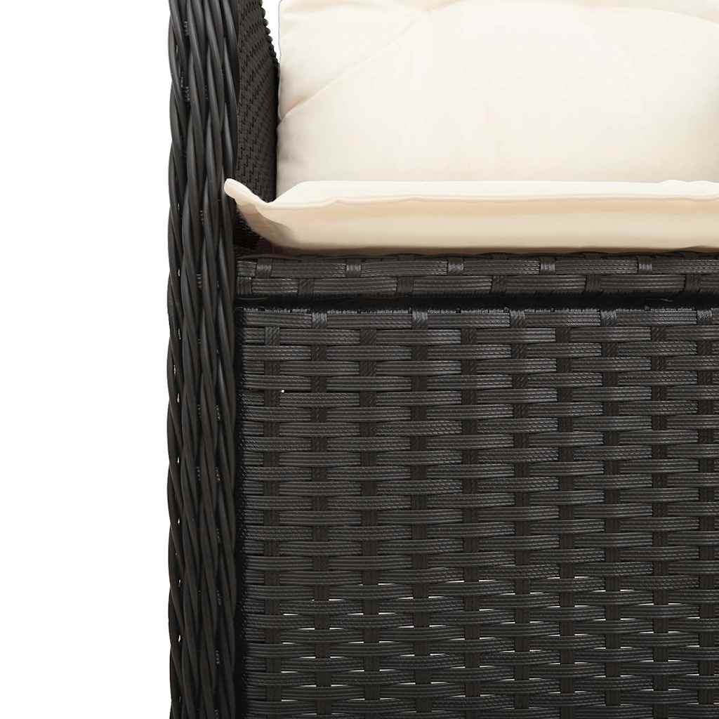 vidaXL Set bistro de grădină cu perne, 5 piese, negru, poliratan vidaXL Set bistro de grădină cu perne, 5 piese, negru, poliratan