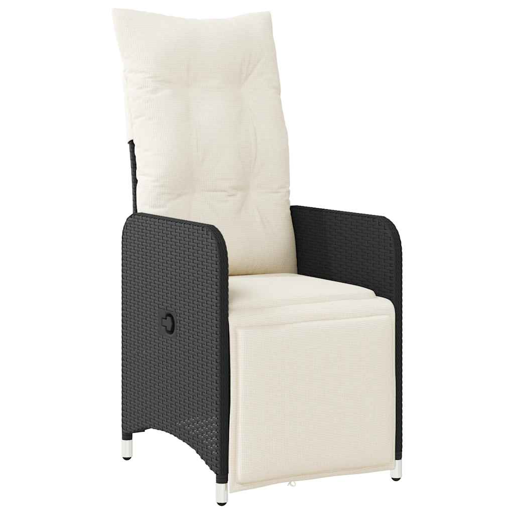 vidaXL Set bistro de grădină cu perne, 5 piese, negru, poliratan vidaXL Set bistro de grădină cu perne, 5 piese, negru, poliratan