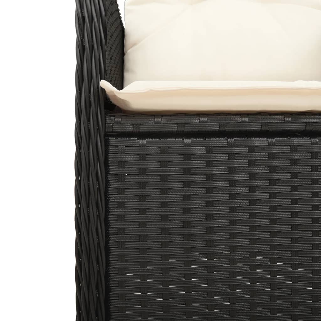 vidaXL Set bistro de grădină cu perne, 5 piese, negru, poliratan vidaXL Set bistro de grădină cu perne, 5 piese, negru, poliratan