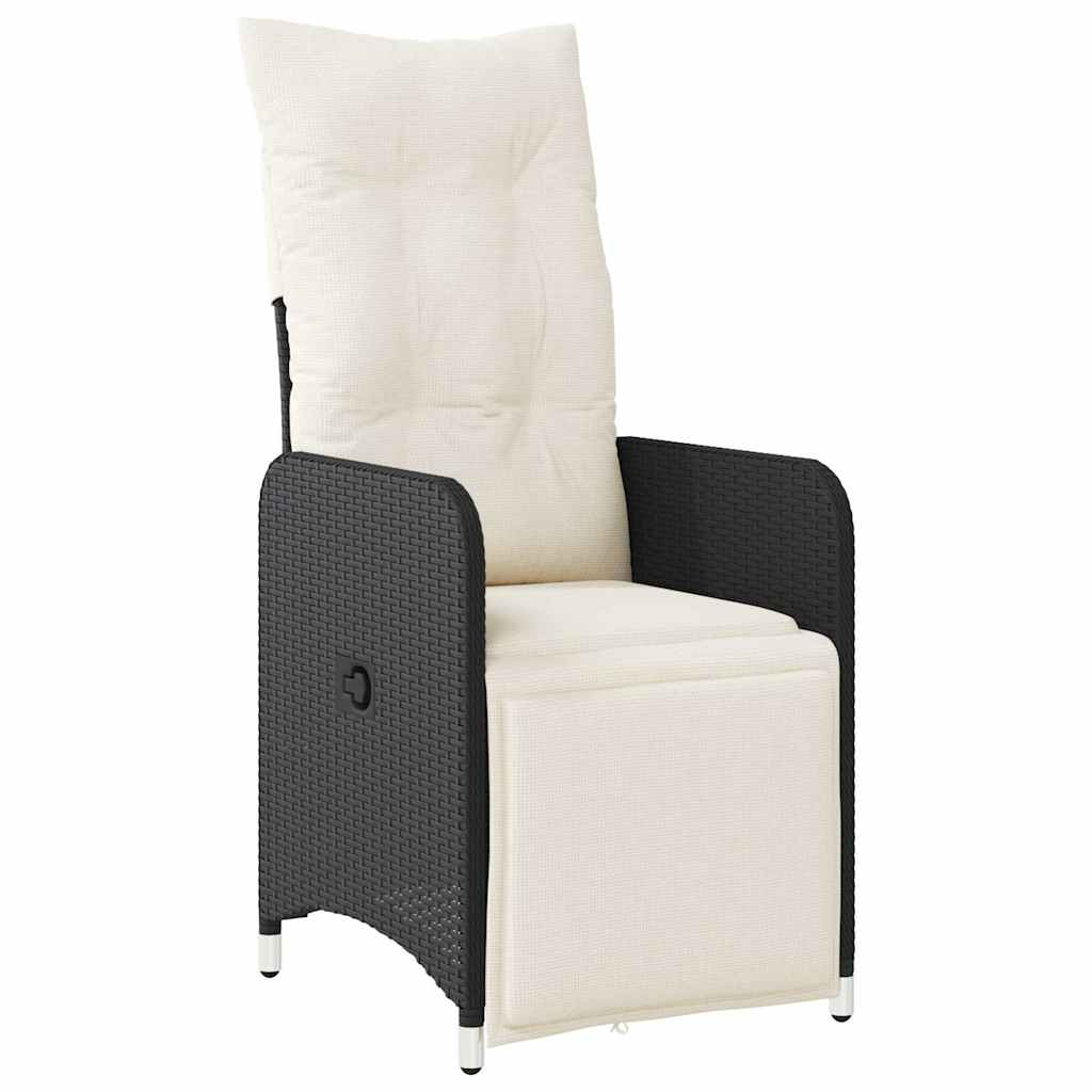 vidaXL Set bistro de grădină, 9 piese, cu perne, negru, poliratan vidaXL Set bistro de grădină, 9 piese, cu perne, negru, poliratan