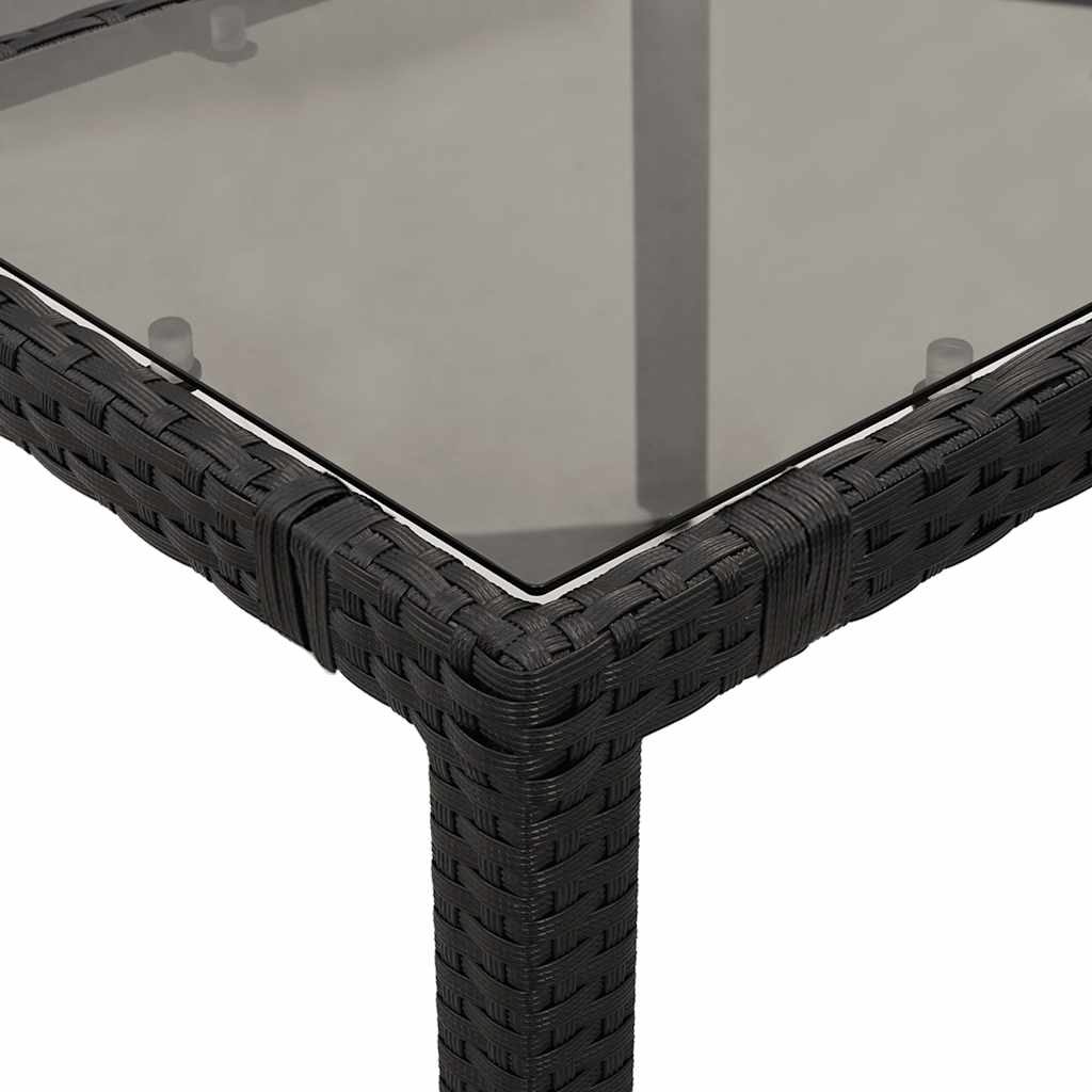 vidaXL Set bistro de grădină cu perne, 3 piese, negru, poliratan vidaXL Set bistro de grădină cu perne, 3 piese, negru, poliratan