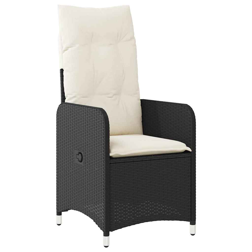 vidaXL Set bistro de grădină cu perne, 5 piese, negru, poliratan vidaXL Set bistro de grădină cu perne, 5 piese, negru, poliratan