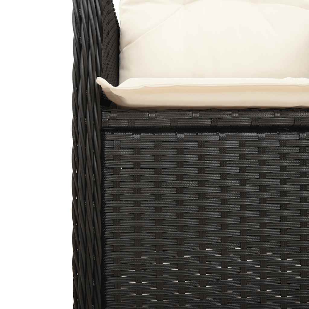 vidaXL Set bistro de grădină cu perne, 5 piese, negru, poliratan vidaXL Set bistro de grădină cu perne, 5 piese, negru, poliratan